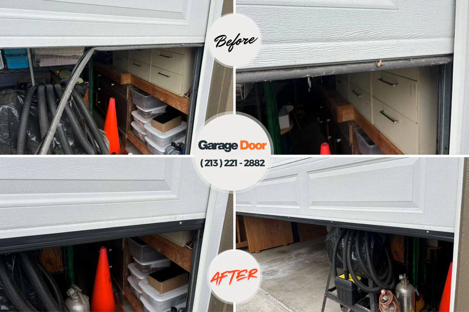 Before and after: garage door repair Farmingdale, NJ